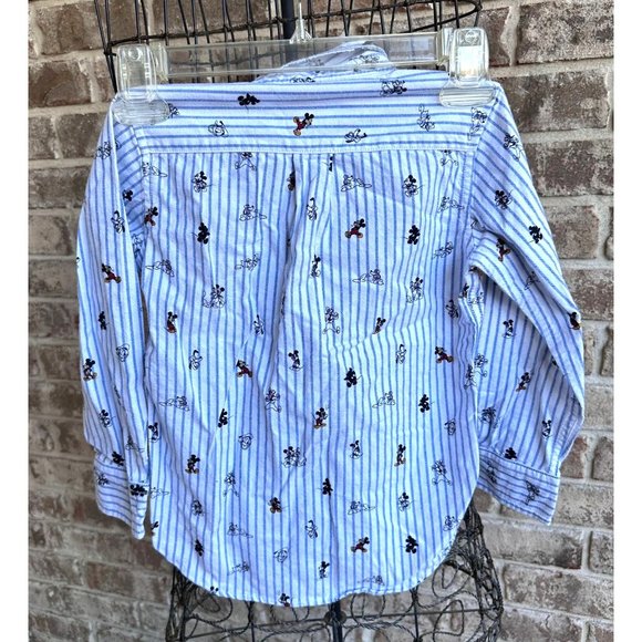 Gap Baby Toddler Button Down Shirt 5T All Over Print Mickey Goofy Donal… - Picture 9 of 12